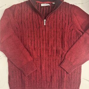 Tommy Bahama Red Zip-Up Sweater